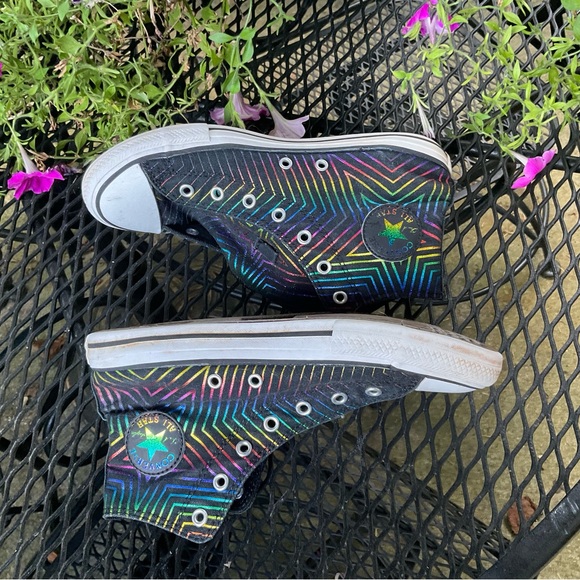 Classic Converse Cool Multicolor Iridescent All Star High Top Sneaker! - Picture 8 of 15